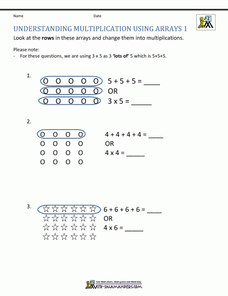 Simple Free Multiplication Worksheets