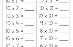 Free Multiplication Math Worksheet Multiply By 10s Free4Classrooms