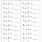 Free Multiplication Math Worksheet Multiply By 4s Free4Classrooms