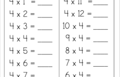 Free Multiplication Math Worksheet Multiply By 4s Free4Classrooms