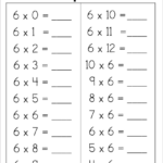 Free Multiplication Math Worksheet Multiply By 6s Free4Classrooms