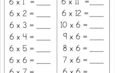 Free Multiplication Math Worksheet Multiply By 6s Free4Classrooms