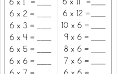 Free Multiplication Math Worksheet Multiply By 6s Free4Classrooms