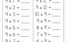 Free Multiplication Math Worksheet Multiply By 9s Free4Classrooms