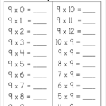 Free Multiplication Math Worksheet Multiply By 9s Free4Classrooms