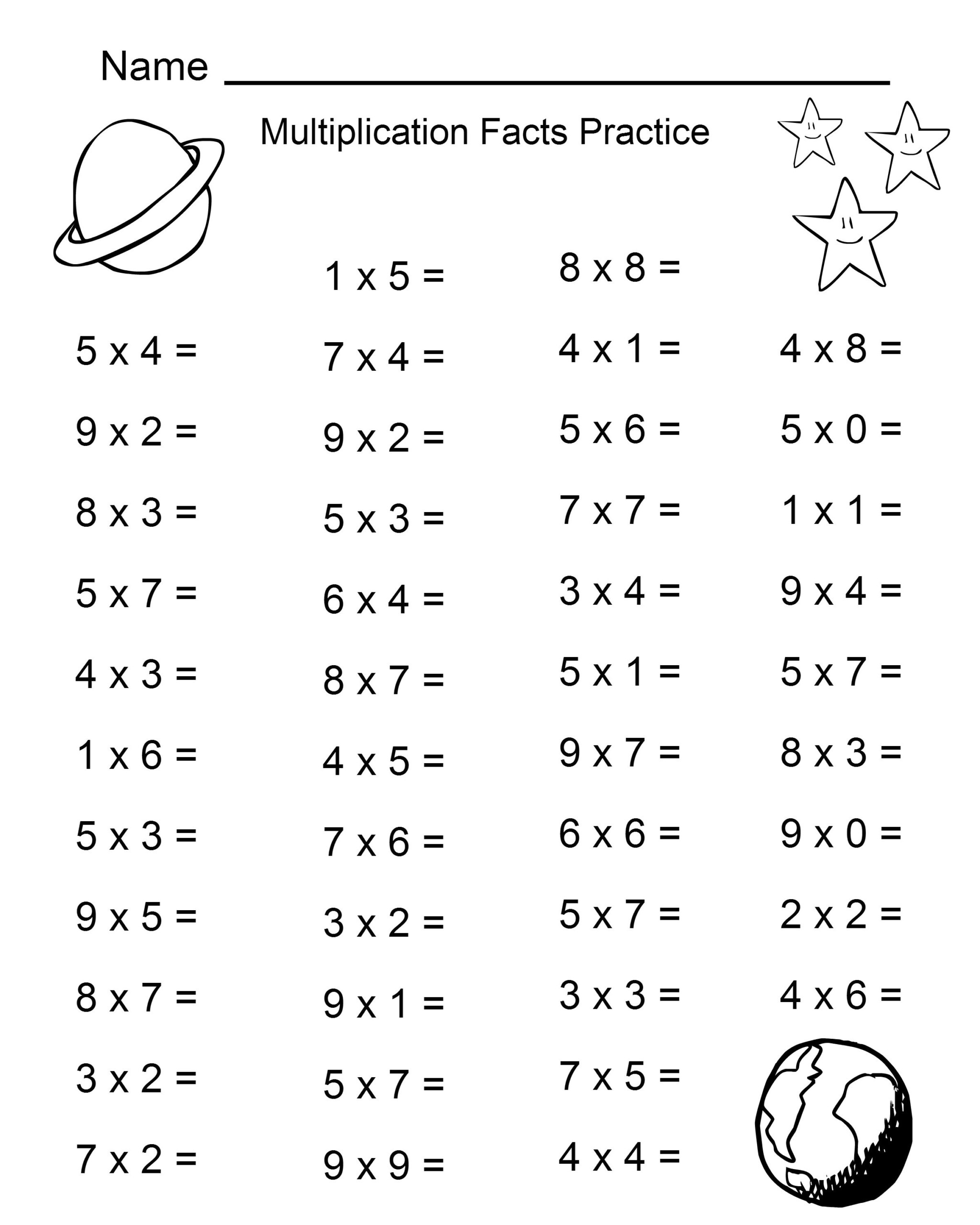 Free Multiplication Sheets To Print Times Tables Worksheets