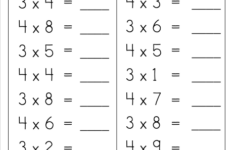 Free Multiplication Worksheet 3s And 4s Free4Classrooms