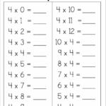 Free Multiplication Worksheet Multiply By 4s Free4Classrooms