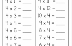 Free Multiplication Worksheet Multiply By 4s Free4Classrooms