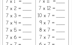 Free Multiplication Worksheet Multiply By 7s Free4Classrooms