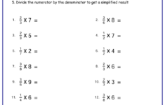 Free Multiplying Fractions With Whole Numbers Worksheets