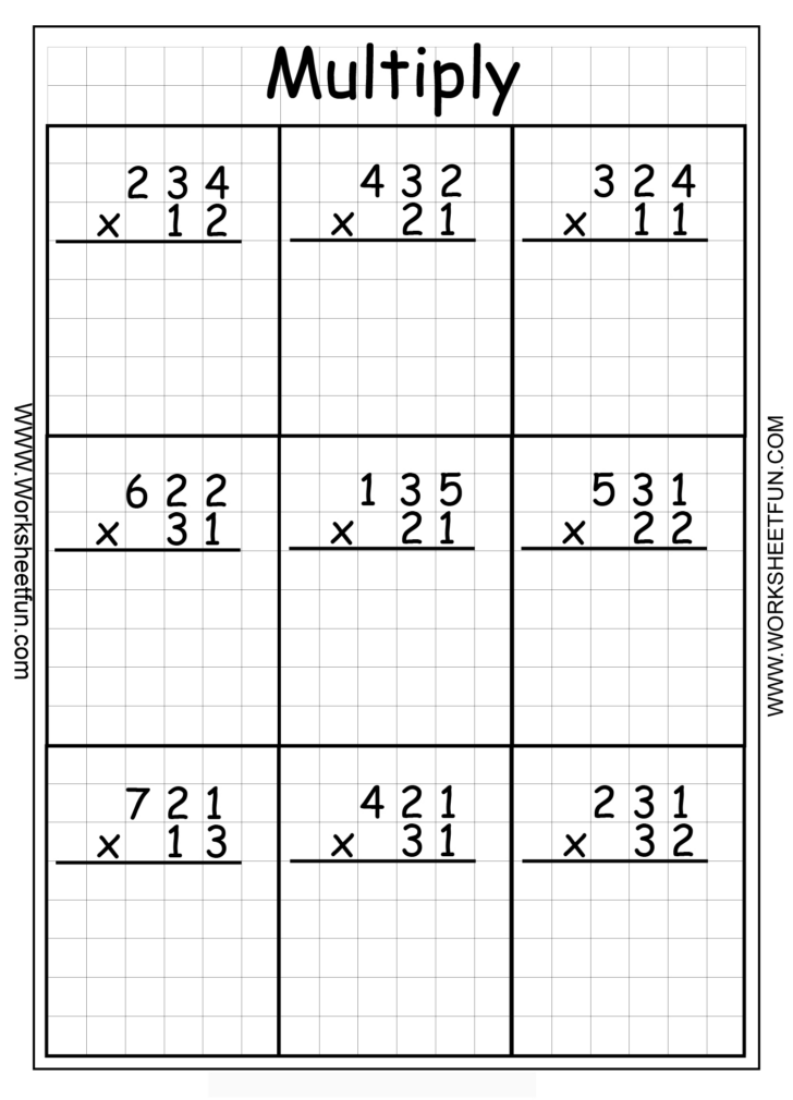 Long Multiplication Worksheets Grade 4 Multiplication Worksheets