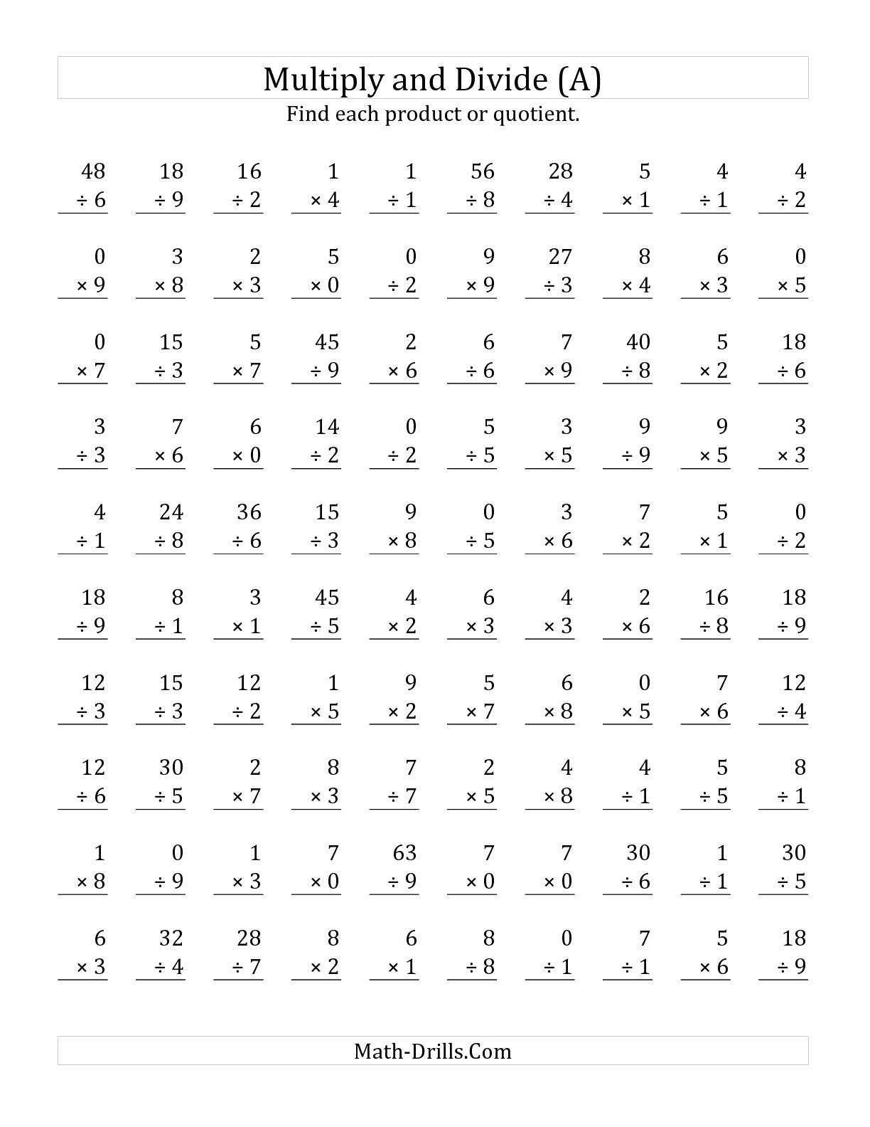 Free Printable Multiplication Speed Drills Free Printable