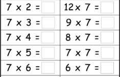 Free Printable Multiplication Table Of 7 Charts Worksheet In PDF