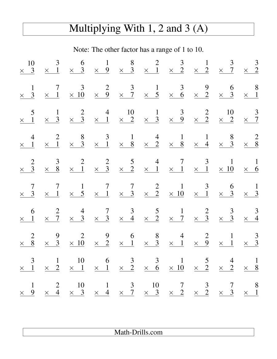 Free Printable Multiplication Worksheets 100 Problems Free Printable