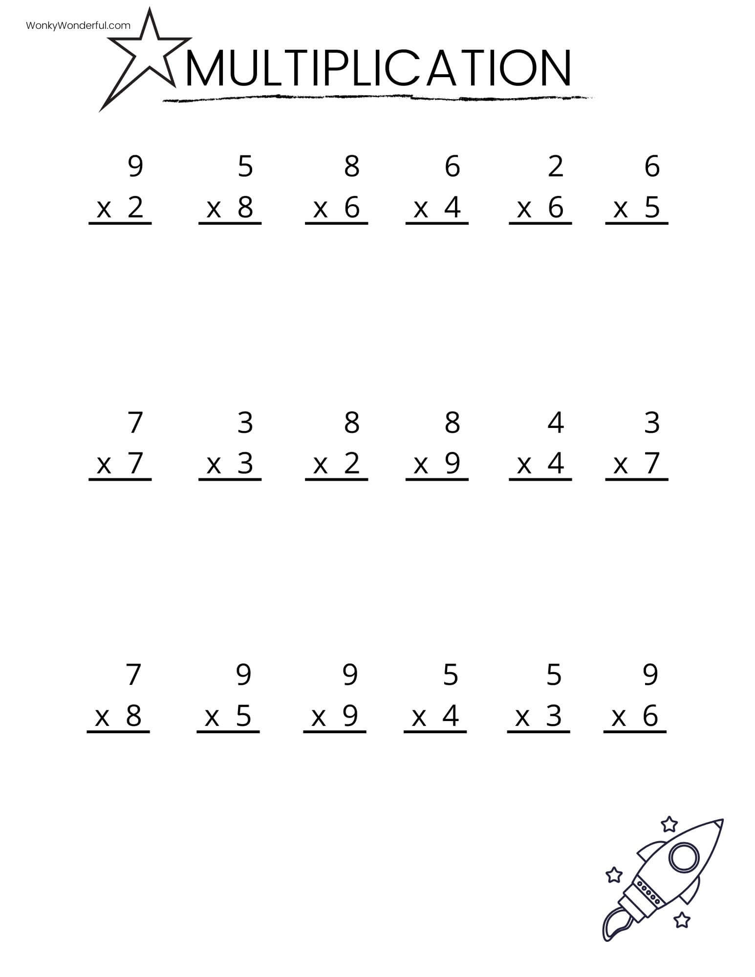 FREE PRINTABLE MULTIPLICATION WORKSHEETS WonkyWonderful