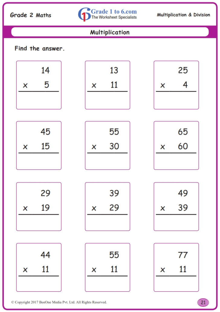 Free Multiplication Drill Worksheets