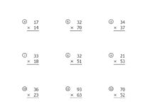Hard Multiplication 2 Digit Problems Multi Digit Multiplication by 2