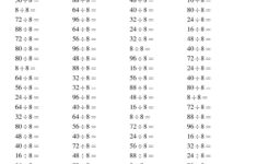 Individual Division Fact 8 A Division Worksheet Division Worksheets