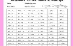 KS2 Ultimate Times Table Sheet Math Facts Practice Multiplication