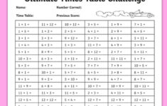 KS2 Ultimate Times Table Sheet Math Facts Practice Multiplication