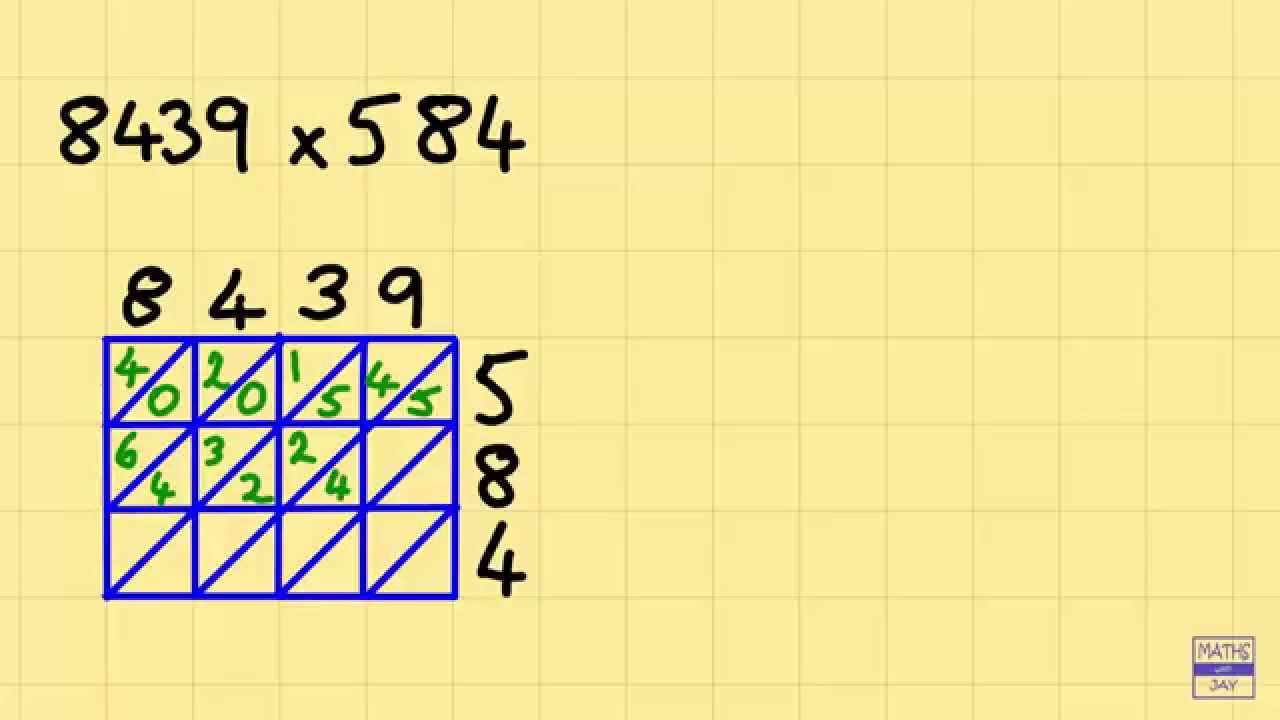 Lattice Multiplication 3 Digits Times 4 Digits YouTube