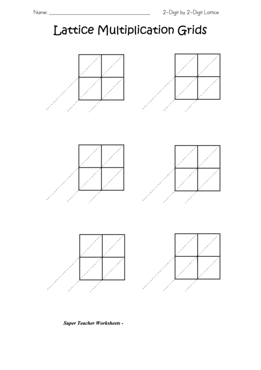 Lattice Multiplication Grids Template Printable Pdf Download