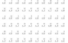 Math Drills Worksheets Multiplication Drills 12s Worksheet