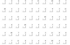 Math Drills Worksheets Subtraction Drills 1s Worksheet