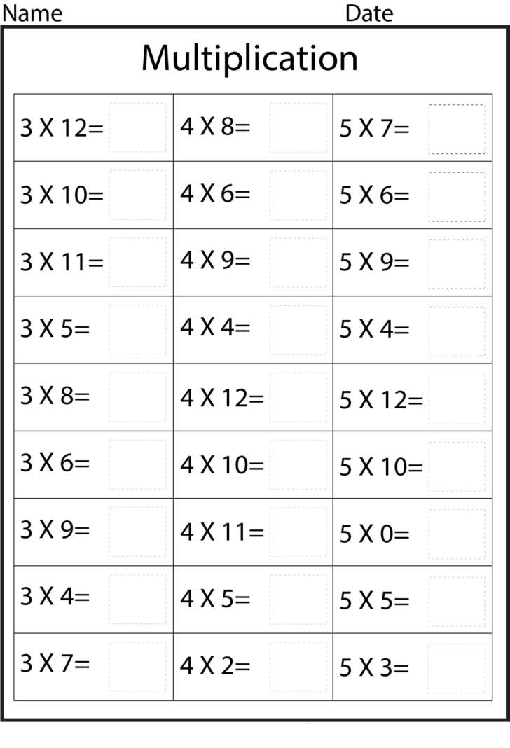 Multiplication Worksheets Free Grade 5