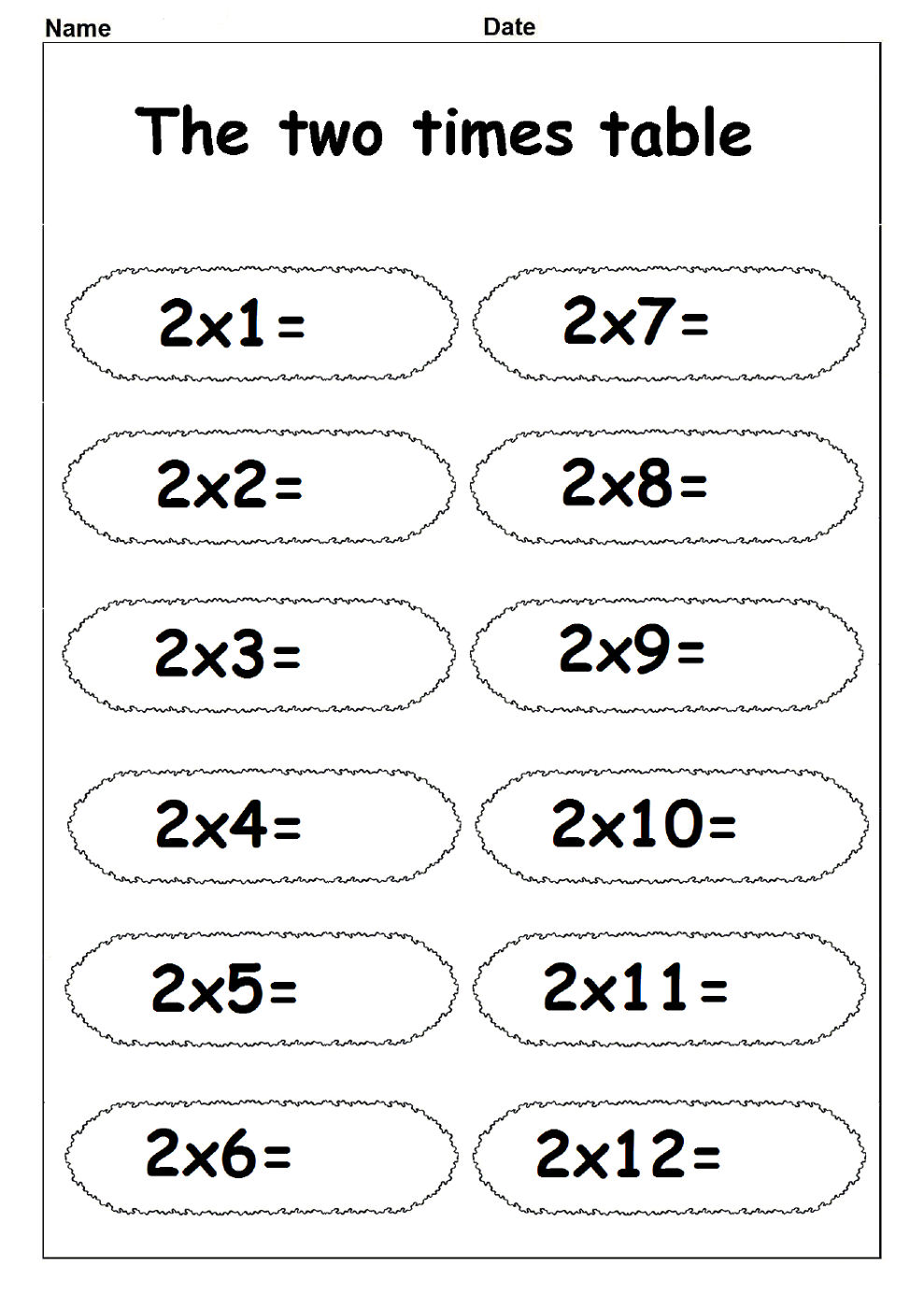 Times Table Activity Sheets Year 4