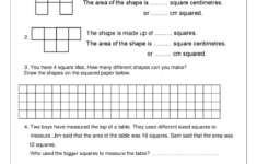 Measuring Area By Counting Squares 1 Measuring And Time Worksheets