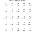 Mixed Multiplication And Division Facts Worksheet