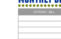 Monthly Bill Payment Log Printable Pdf Download