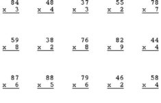 Multiplication 2 Digit By 1 Digit Multiplication