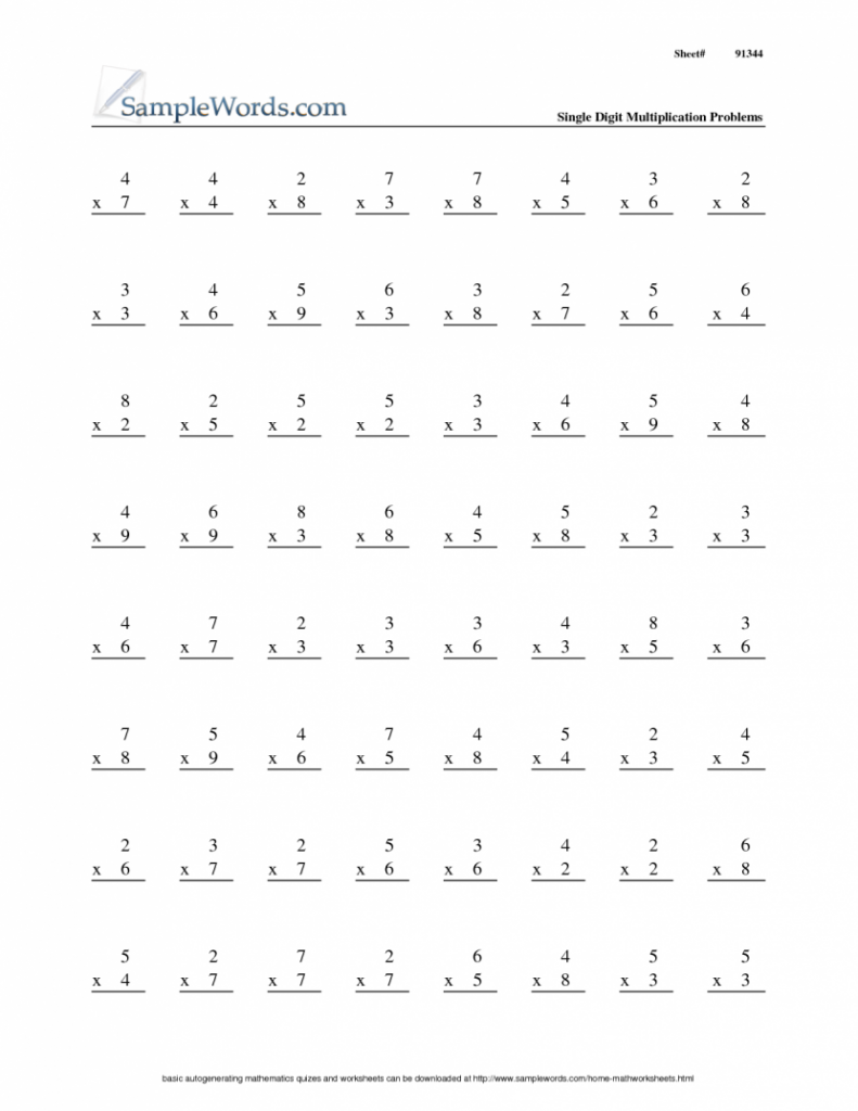 Multiplication 3rd Grade Math Worksheets Times Tables Worksheets