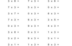 Multiplication 3s Worksheet Times Tables Worksheets