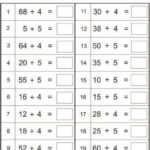 Multiplication And Division Math Worksheet School