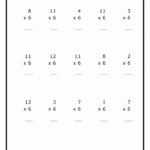 Multiplication By Sixes Worksheet