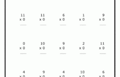 Multiplication By Zero Worksheet