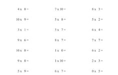 Multiplication Division Facts Review Worksheet
