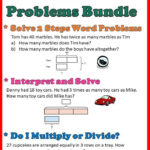 Multiplication Division Word Problems Worksheets Bundle Grade 3 4