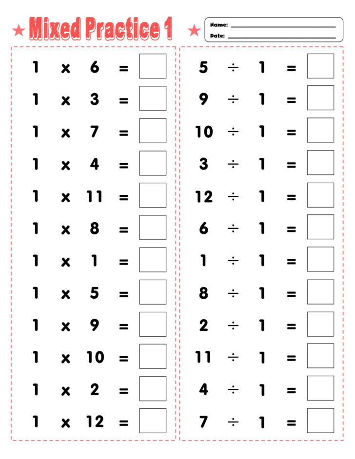 Multiplication Division Worksheets