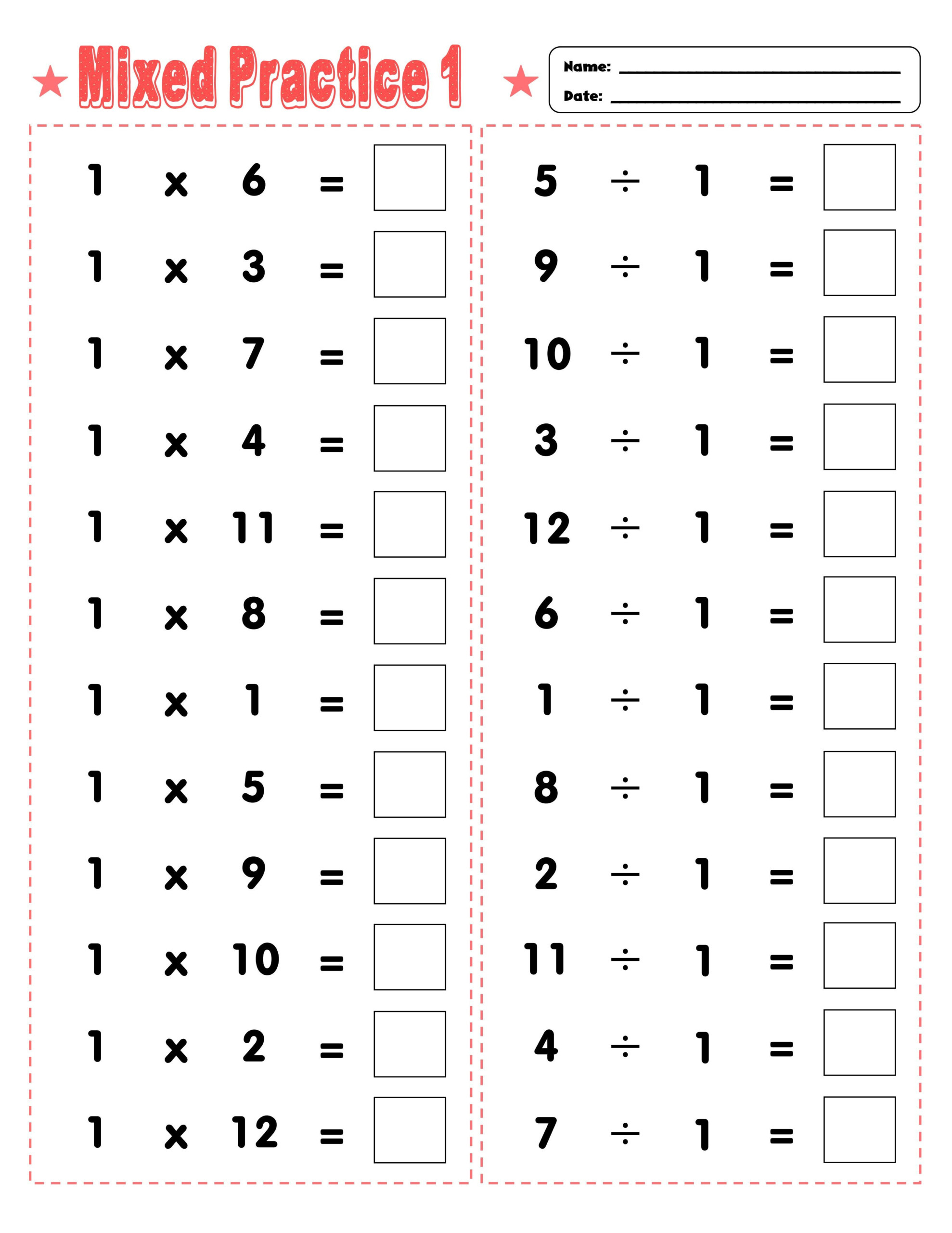 Multiplication Division Worksheets Times Tables Worksheets