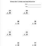Multiplication Double Digit Math Worksheets With Answers Pdf Year 3