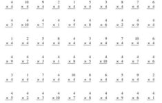 Multiplication Drills 4s Worksheet Multiplication Drills Free