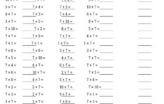 Multiplication Drills 7s Multiplication Worksheet With Answers
