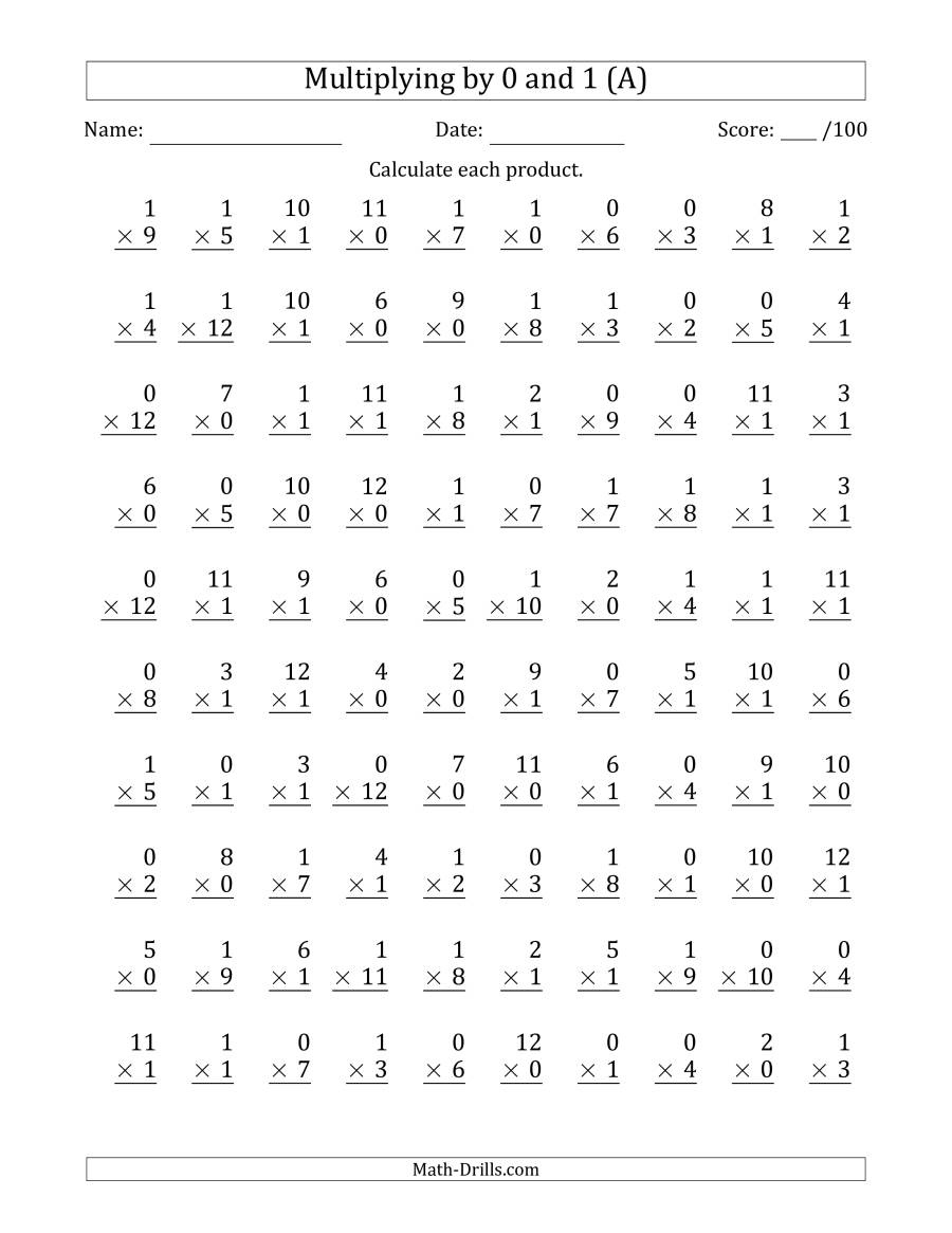 Multiplication Facts 1 12 Printable Times Tables Worksheets