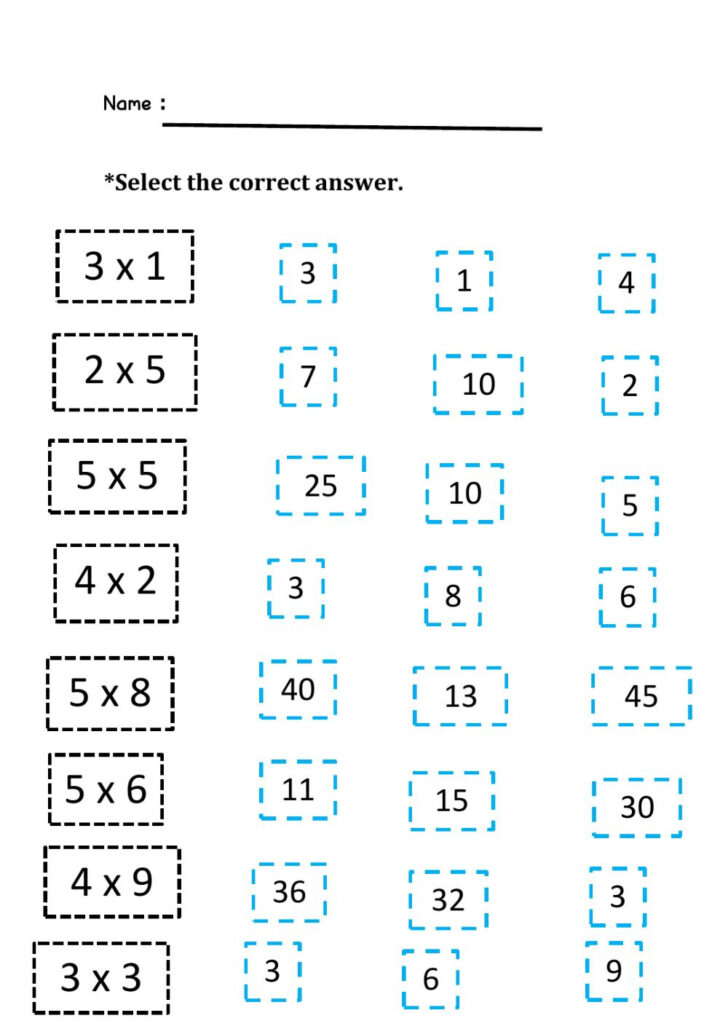 Multiplication Table Worksheet 1-5