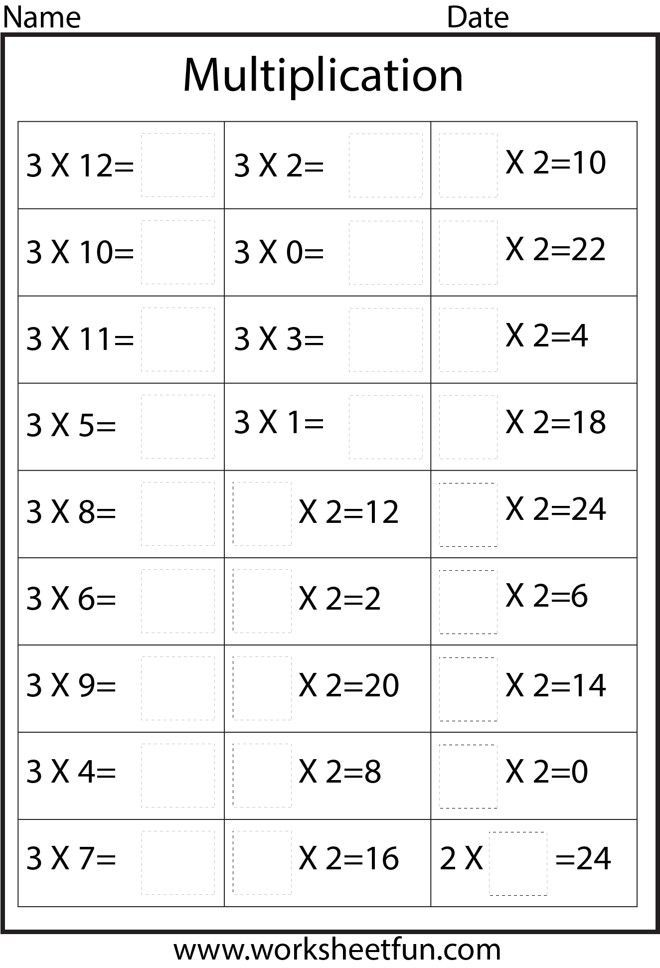 Multiplication Facts Nine Worksheets FREE Printable Worksheets 